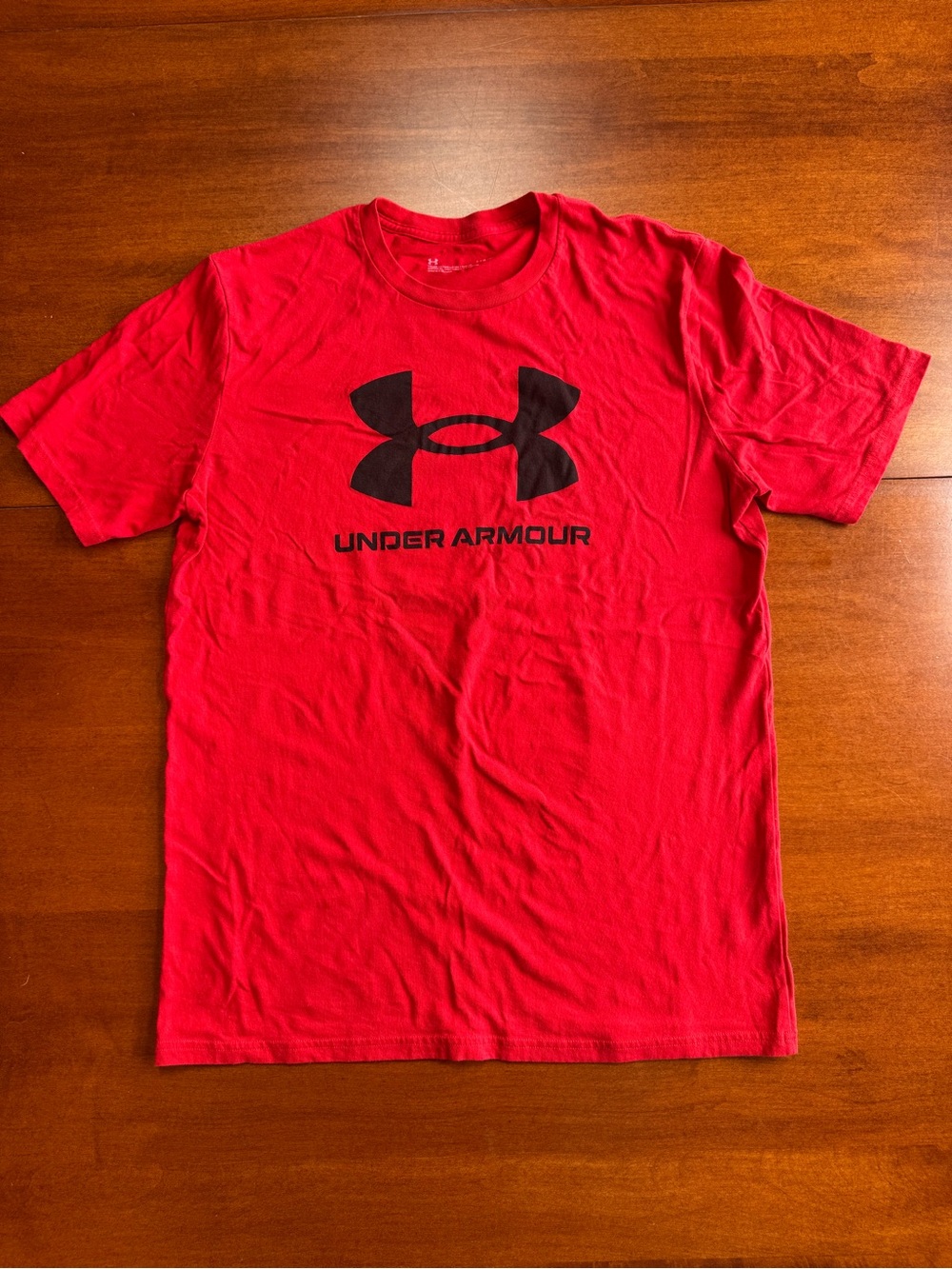 Under Armour Men’s Large Red Black Big Logo Loose Fit T-Shirt